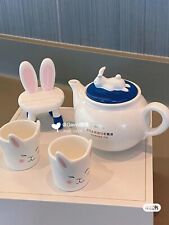 New 2023 China Starbucks Traditional Rabbit Ceramic Teapot & Two Cups Group picture