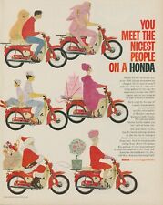 1963 Honda 50 Motorcycle Scooter Afghan Hound Dog Santa Claus Vtg Print Ad LO8 picture