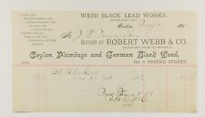 1896 Billhead Webb Black Lead Works Boston, MA picture