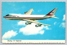 747 Boeing Superjet Airline Aircraft Postcard picture