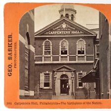 Philadelphia Carpenters Hall Building Stereoview c1870 George Barker Photo H1121 picture