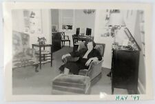 Woman in Living Room May 1949 Old Phonograph 4x6 picture
