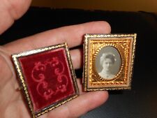 Lovely lady antique photograph in hinged leather case picture