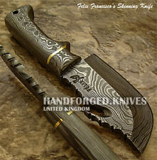 FELIX FRANCISCO CUSTOM HAND MADE UNIQUE FULL TANG SKINNING KNIFE DAMASCUS HANDLE picture
