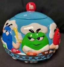 Vintage 2002 M&M's Galerie Blue Candy Chefs Cookie Jar Retired Design picture
