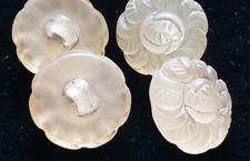 8 VTG MOLDED PLASTIC SHANK TRANSLUCENT CABBAGE ROSE, 1 LARGE BACKMARKED  7 SMALL picture