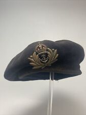Original Late WW2- 1950s British Naval Officer Black Beret With Insignia picture