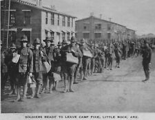 1918 ww1 little rock camp pike soldiers leaving @ World War 1  postcard ARKANSAS picture
