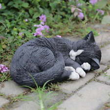  Lying Cat Sleeping Statue, Black/White picture