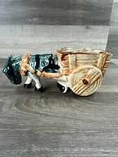 Vintage Donkey Pulling A Cart Occupied JAPAN Small Ceramic Planter 8