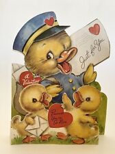 Anthropomorphic Duck Mailman Vintage  Stand Up Marjorie Cooper Valentine Card picture