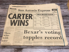 1976 Jimmy Carter Wins Newspaper San Antonio Express 11/3/76 For President picture