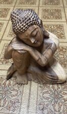 HANDCARVED SITTING BUhdda Zen Wood carving picture