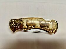 Franklin Mint Collector Knives 10 Point Whitetail Deer Lockable Pocket Knife picture
