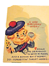 Vntg 1940s Child's POP-UP Birthday Card From a Penny Pincher Used 70+Yrs USA P1 picture