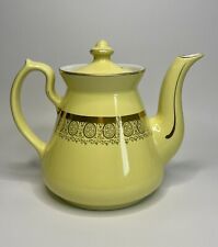 VTG Hall Philadelphia Tea Or Coffee Pot Canary with Gold Accents Circa 1956 MCM picture