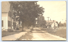 C.1910 RPPC HILLSBORO, NH CENTRAL ST, BICYCLE, ROCKING CHAIR PHOTO Postcard P36 picture