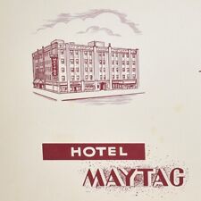 Vintage 1950s Hotel Maytag Restaurant Newton Jasper County Iowa Paper Placemat picture