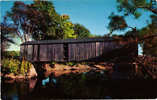 Postcard Old Covered Bridge, Housatonic River in the Massachusetts Berkshires picture