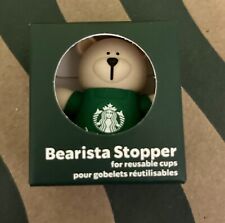 Starbucks Coffee Europe Bearista Bear Stopper for Reusable Cups Green Apron NIB picture