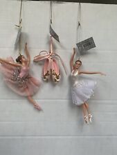 Ballerinas In Ballet Poses 1 Pink 1White Resin Toe ShoesAll In Perfect Condition picture