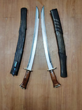 2pcs Handmade Carbon Steel Ginunting 21 Inch Blade Sword Filipino Kali sword picture