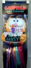 Vintage Garfield Let's Party Wall Streamer Decoration Plush Sign Hallmark Dakin picture