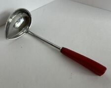 Vintage Corona Stainless Steel Teardrop Ladle With Red Bakelite Handle picture