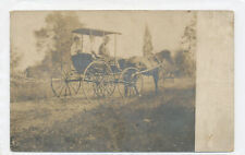 Real Photo Couple in HORSE & CARRIAGE -  postcard unused RPPC picture