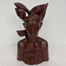 Vintage 40’s A A Fatimah Bali Statue of a Man Carved Wood Sculpture 14.5” picture