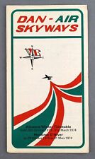 DAN AIR SKYWAYS ADVANCE AIRLINE TIMETABLE WINTER 1973/1974 picture