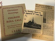 Grant City MO 1936 First Christian Church Christmas Greetings Roll Call Antique picture