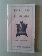 Vintage HASTINGS, NEBRASKA 1908-1909 HIDE & TALLOW CO. HIDE DEALER PRICE LIST. picture