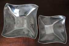 VINTAGE Aluminum Serving Bowls Wave Design Set Of 2 picture