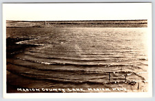 Postcard RPPC, Marion County Lake, Marion Lake Dam, Marion Kansas Posted 1941 picture