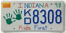 Indiana 1998 Kids First Specialty License Plate KD 8308 in Very Good Condition picture