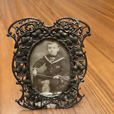 antique ( pre WWI) metal picture frame    4 1/2 x 5 1/2 picture