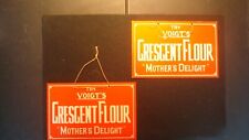 (2) VOIGT'S CRESCENTFLOUR - Mothers Delight Cardboard Signs - Double Sided - EX picture