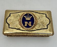 Antique French Gold Tone Enamel Snuff Box - 92276 picture