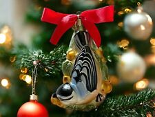 Lenox Glass Nuthatch Ornament Winter Greetings Yuletide Treasures 1990 picture