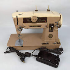 Singer 401A Sewing Machine w/ Pedal - Serviced - vintage slant zig zag picture