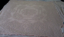Vintage Quaker Cotton blend Lace tablecloth Pink  JUBELEE 45X45 NEVER USED W/tag picture