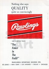 Rawlings Vintage Baseball Sports Magazine Advertisement Print Ad 1959 Page picture