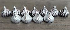 Set of 11 Hershey Kiss Kisses Silver and Brown Painted Resin Figurines 1