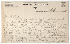 1908 LETTERHEAD LITCHFIELD MINNESOTA,  HOTEL LENHARDT picture