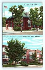Postcard Missouri U.S. Post Office High School Rolla, MO  Phelps County 1944 picture
