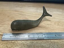Vintage Solid Brass Whale Paperweight Figurine picture
