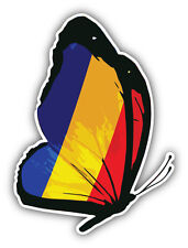 Romania Flag Butterfly Car Bumper Sticker Decal 4'' x 5'' picture