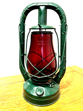 Vintage Dietz New York NY Monarch Red Fitzall Glass Globe Lantern USA 14