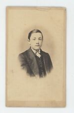 Antique CDV Circa 1870s Handsome Young Man in Stylish Suit & Tie Columbus, OH picture